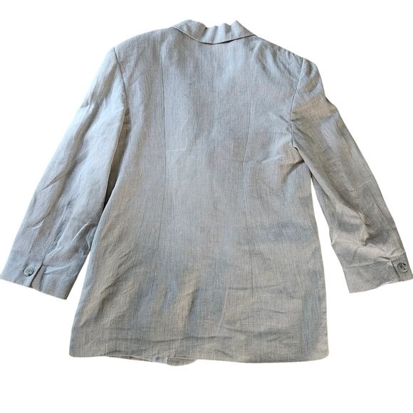 Character Suburbanwear Womens Vintage Tan Linen Blazer Jacket Sz 16 Quiet Luxury - Picture 9 of 15